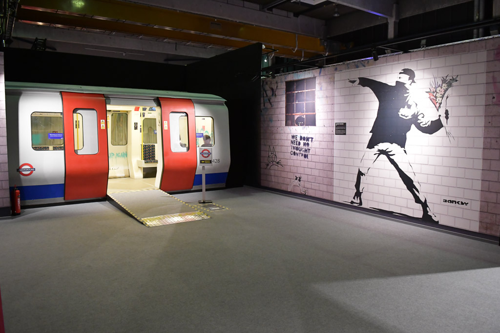 U-Bahn-Wagen im Ausstellungsraum