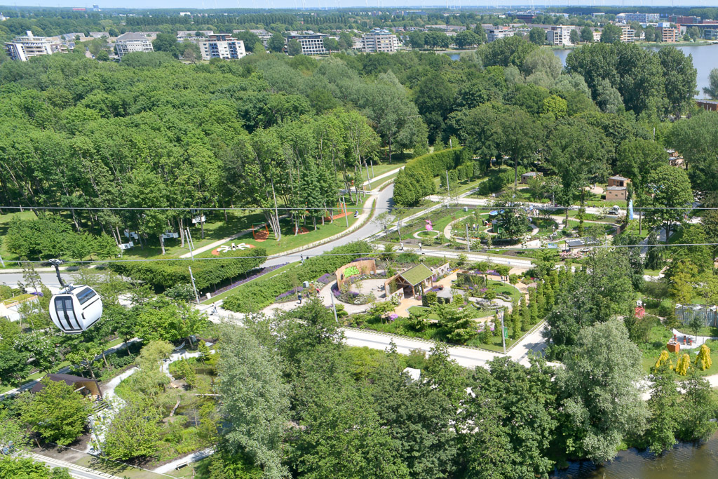 Gärten der Floriade aus der Vogelperspektive