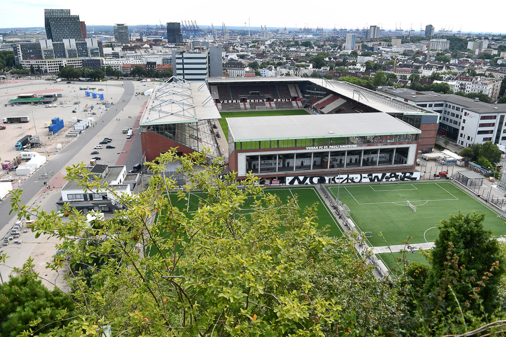Blick auf das Stadion des FC St. Pauli