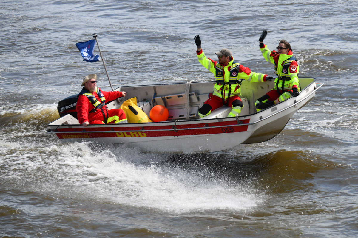 Rettungsboote bei der Vorführung