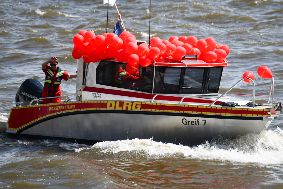 Rettungsboote bei der Vorführung