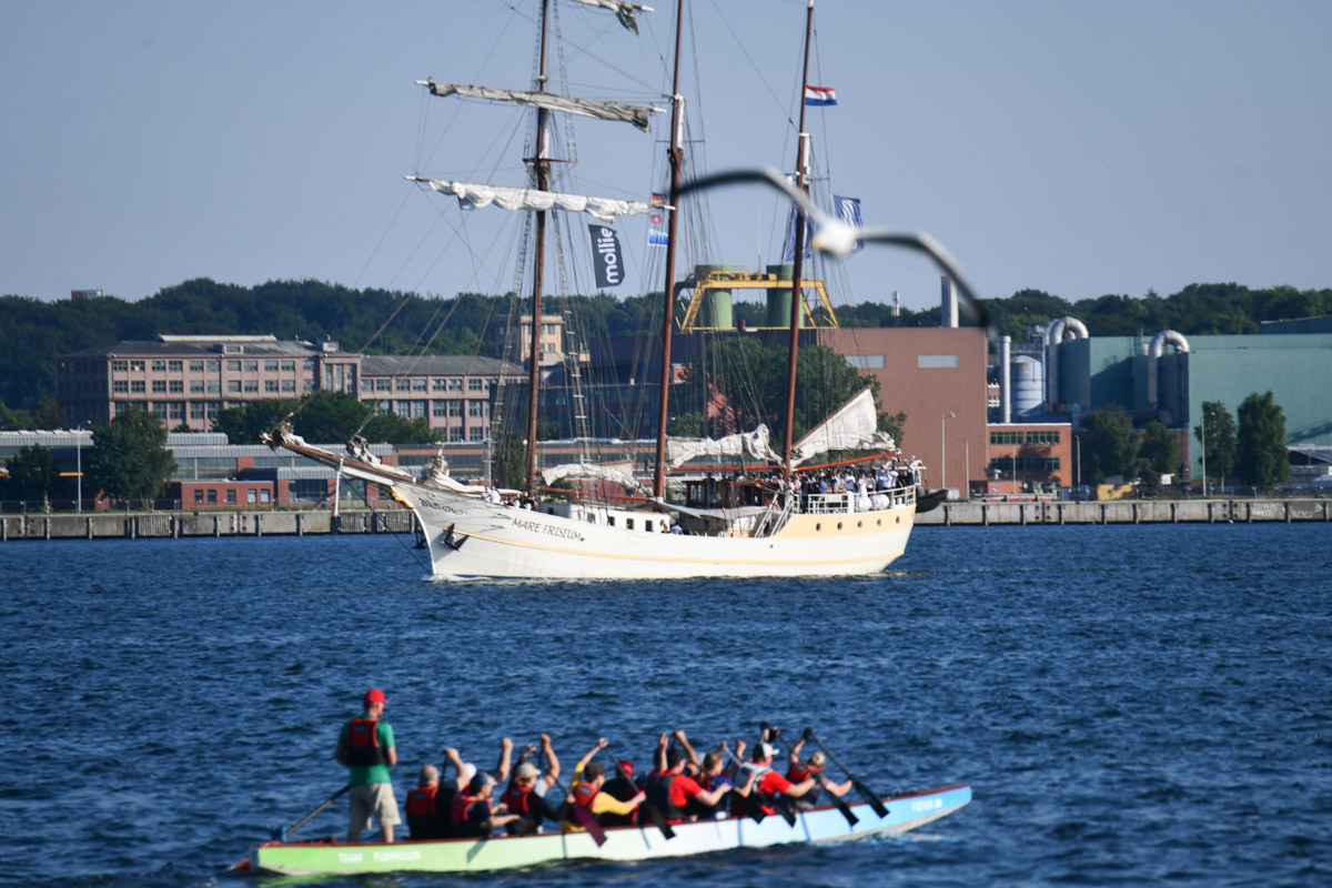 Drachenboot auf der Förde