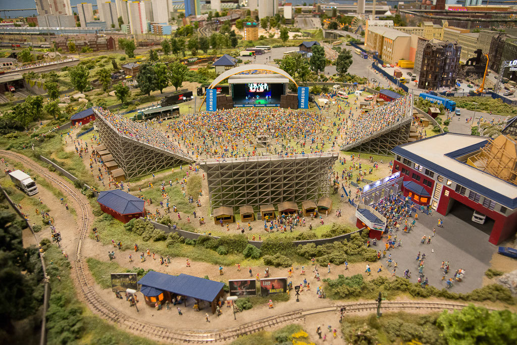 Stadion von oben im Modell