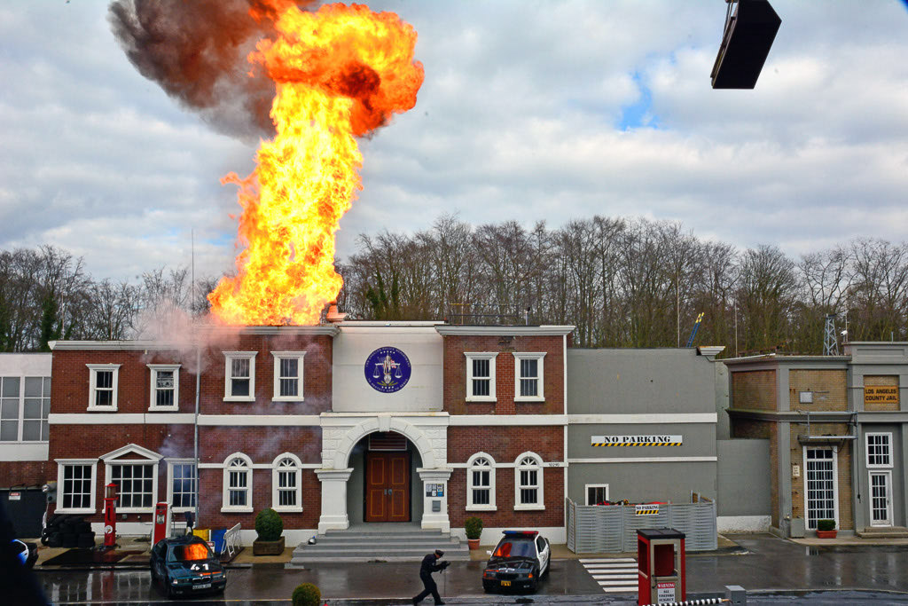 Explosion bei der Stuntshow
