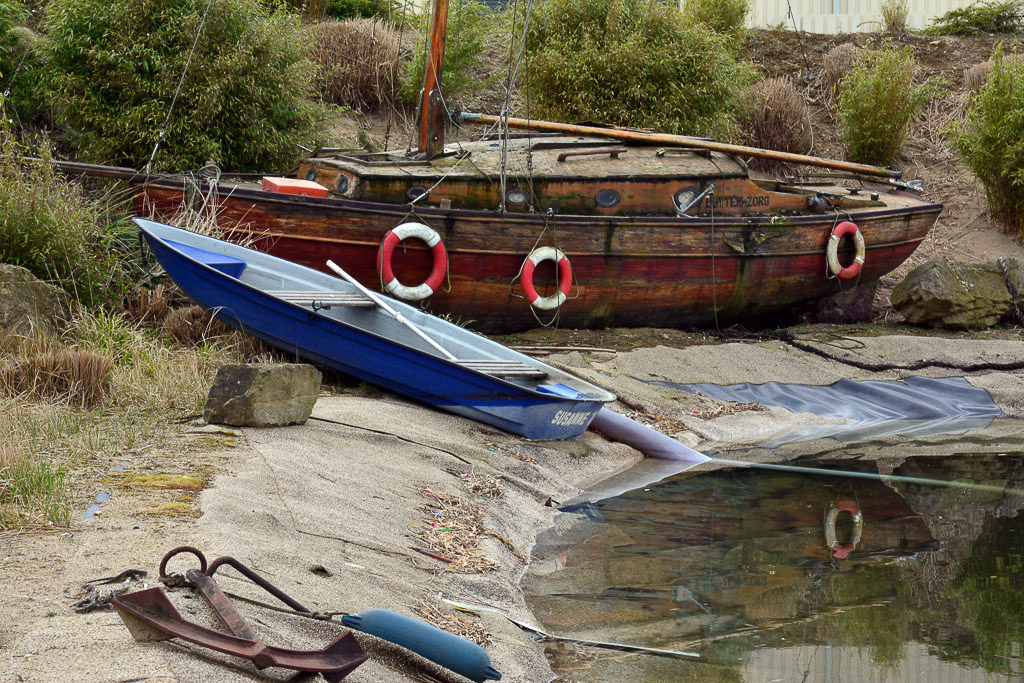 Altes Boot als Dekoration