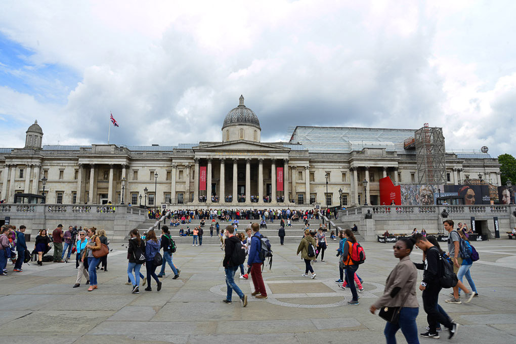 Fassade der National Gallery am Trafalgar Square