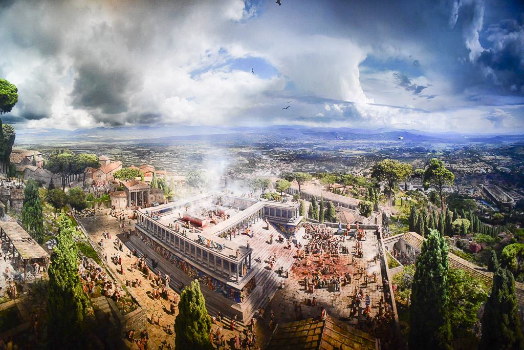Panorama mit Akropolis und Wolken