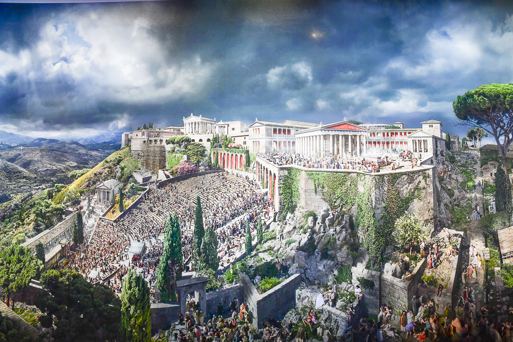 Panorama mit Theater und Tempel