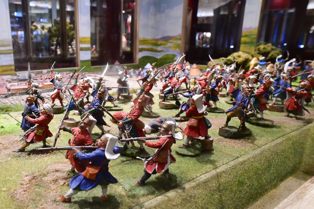Diorama mit Kampfszene