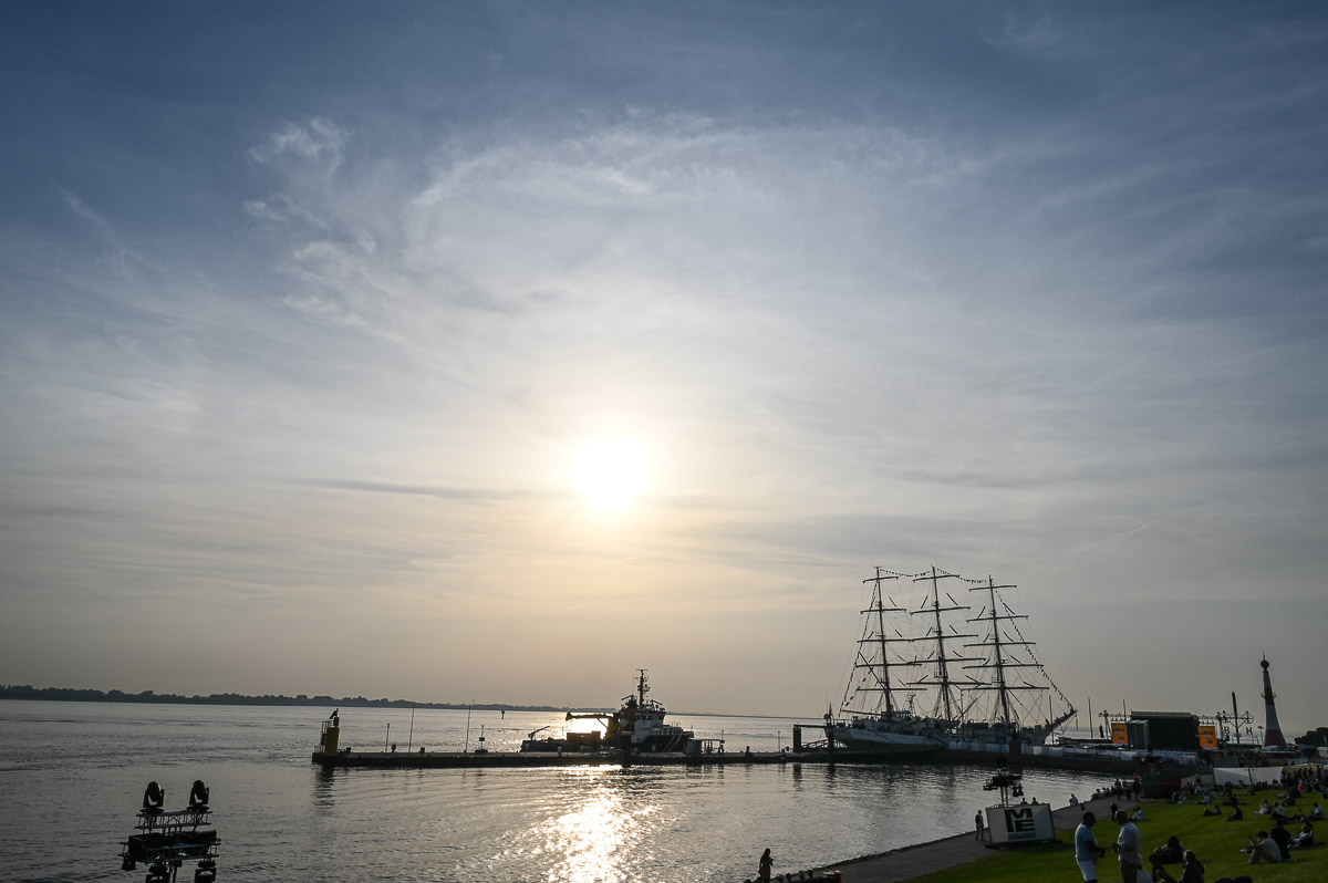 Sonnenuntergang über der Weser