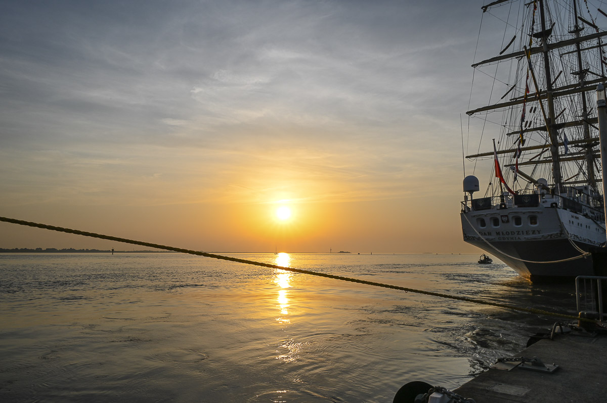 Sonnenuntergang über der Weser
