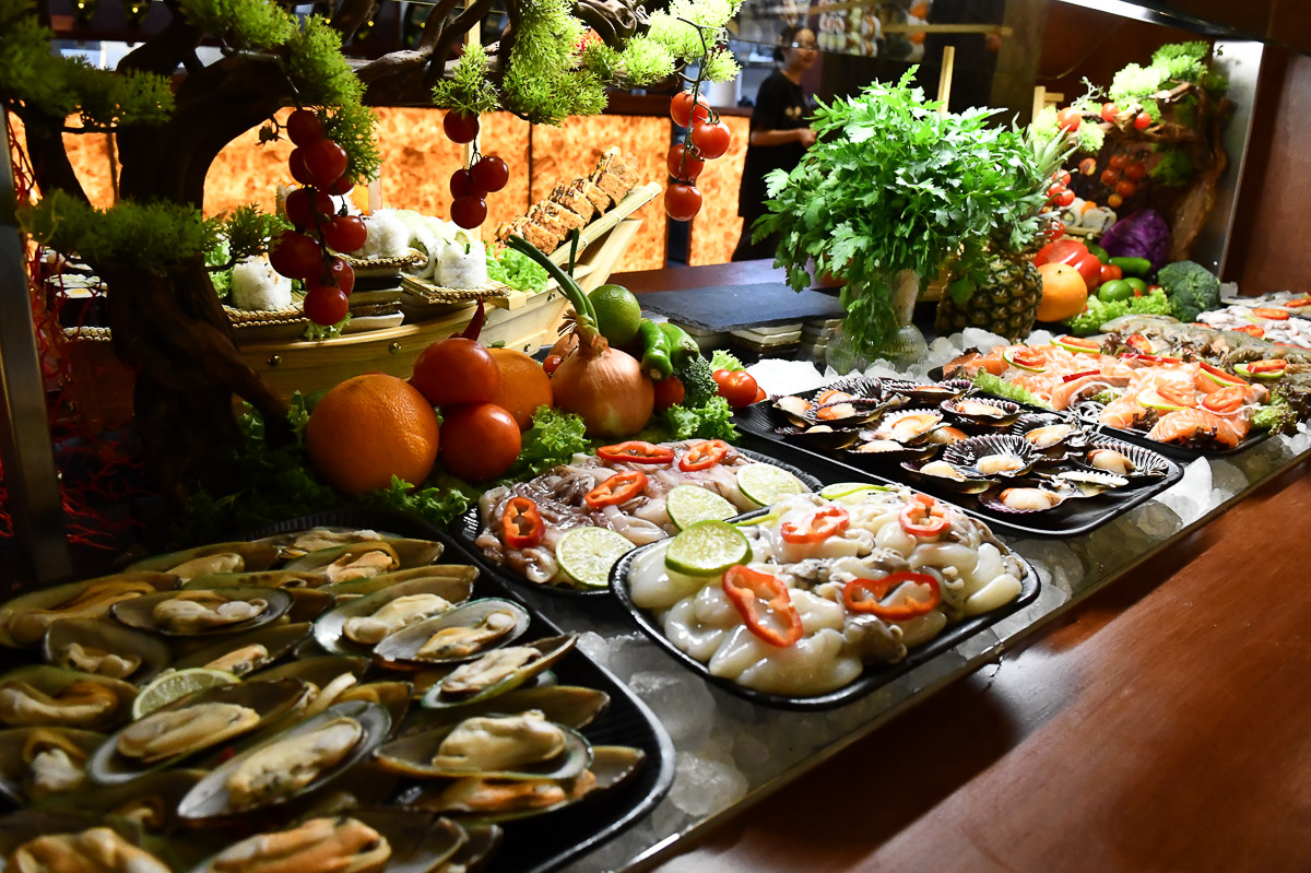 Meeresfrüchte am Grillbuffet