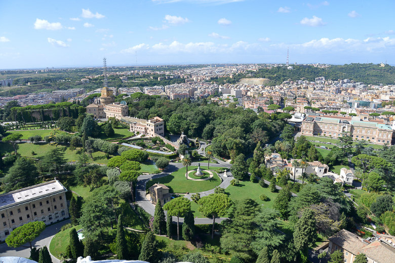 Blick über die Gärten und die Stadt
