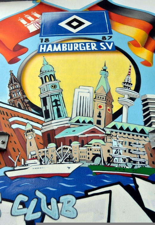 Wandbild mit HSV-Motiven im Hochformat