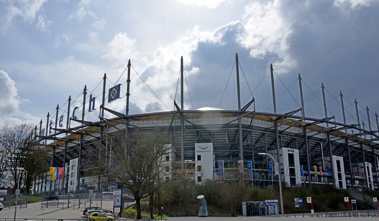 Außenansicht des Volksparkstadions