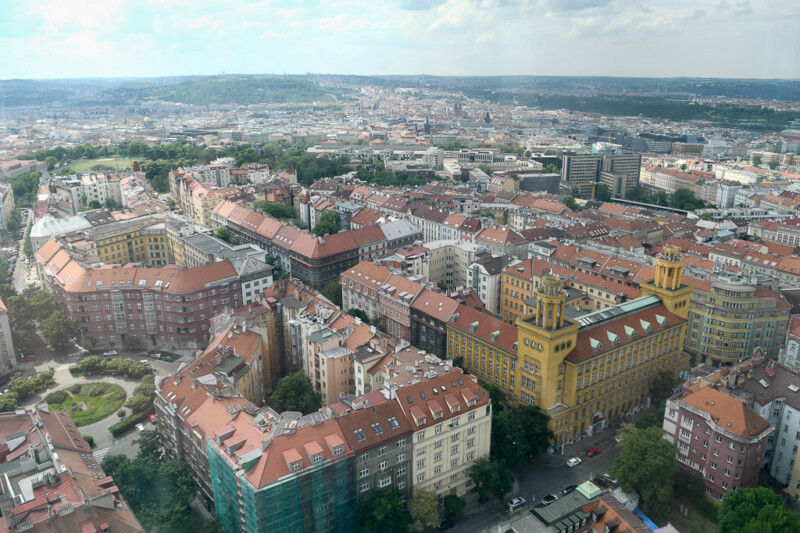 Blick auf Wohnviertel