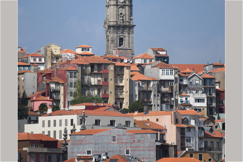 Blick auf den Turm über den Dächern der Altstadt