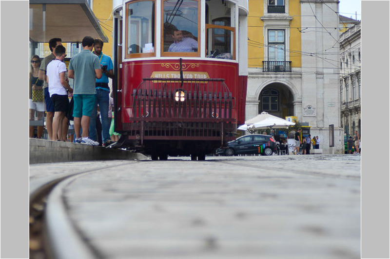 Rote Tram der Yellow Bus Tours